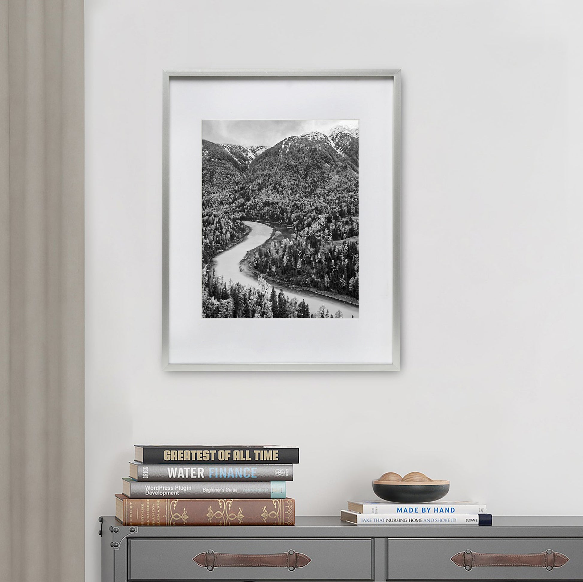 16" x 20" Deluxe Silver Aluminum Contemporary Picture Frame, 11" x 14" Matted
