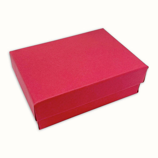 2 1/8" x 1 5/8" x 3/4" Matte Red Cotton Filled Paper Box