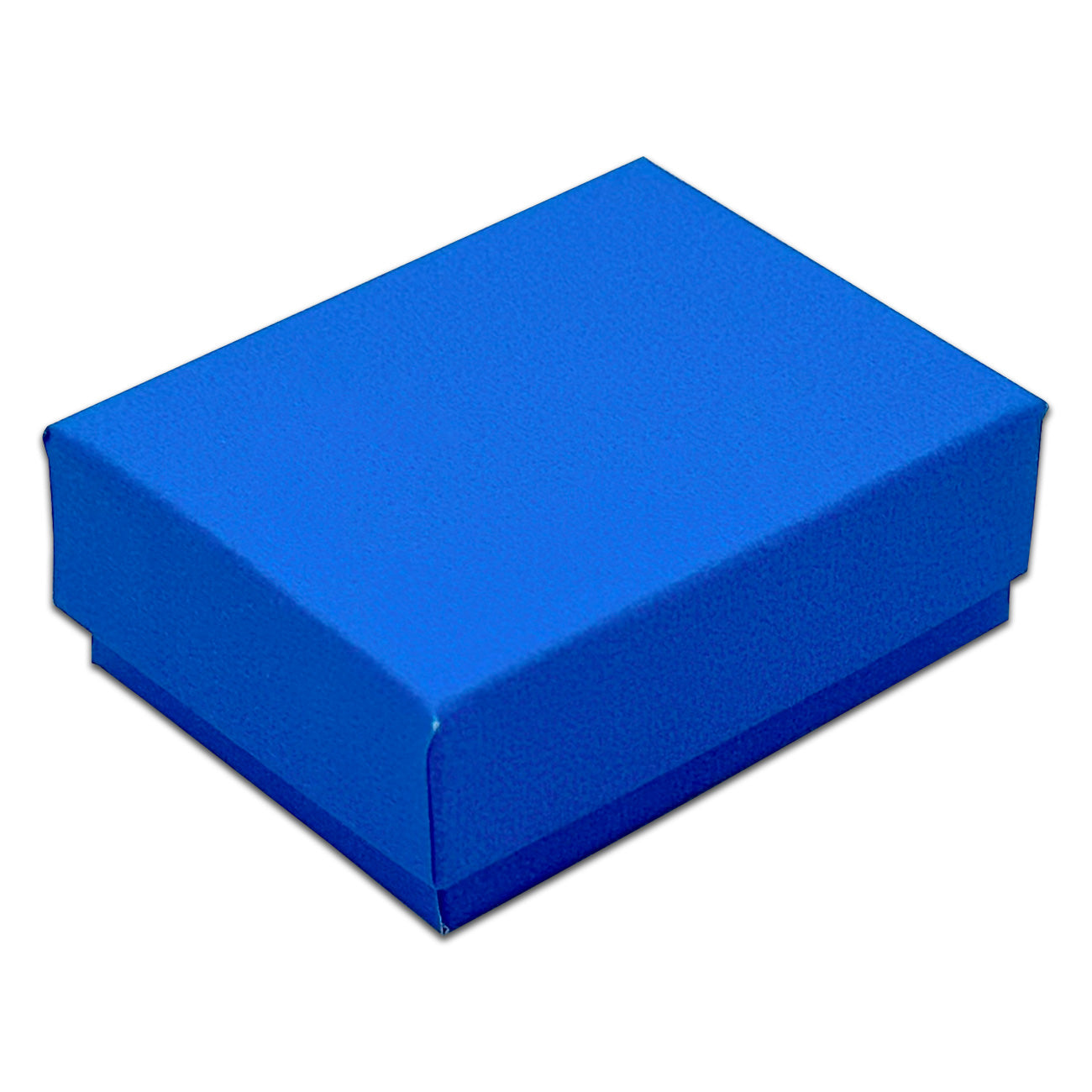 2 1/8" x 1 5/8" x 3/4" Neon Blue Cotton Filled Paper Box (25-Pack)