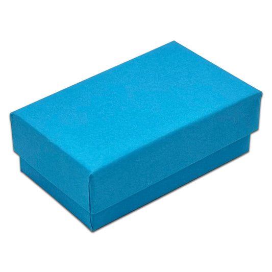 2 5/8" x 1 5/8" x 1" Azure Blue Cotton Filled Paper Box (25-Pack)