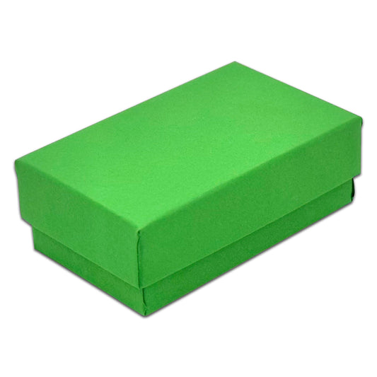 2 5/8" x 1 5/8" x 1" Light Green Cotton Filled Paper Box (25-Pack)
