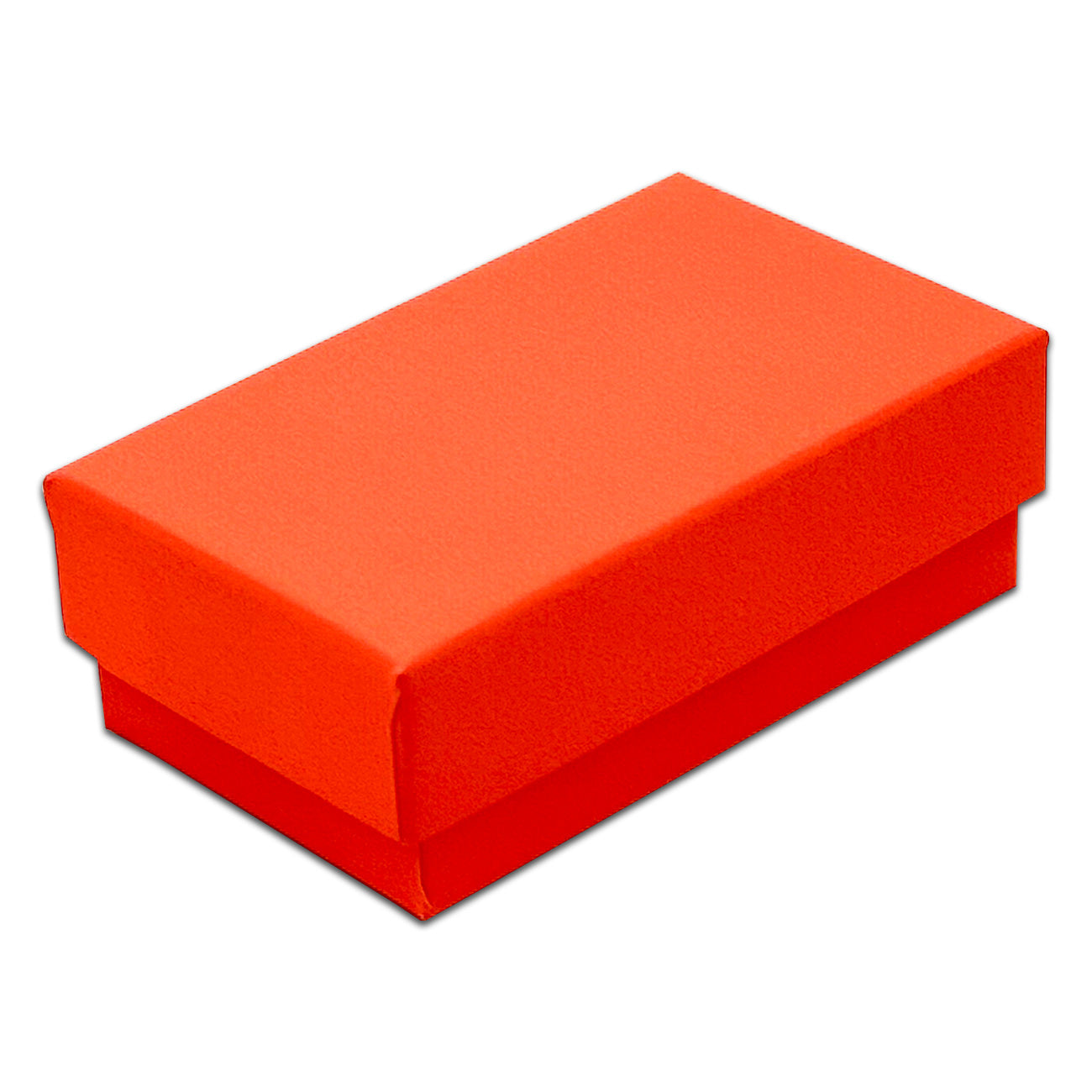 2 5/8" x 1 5/8" x 1" Neon Orange Cotton Filled Paper Box (25-Pack)