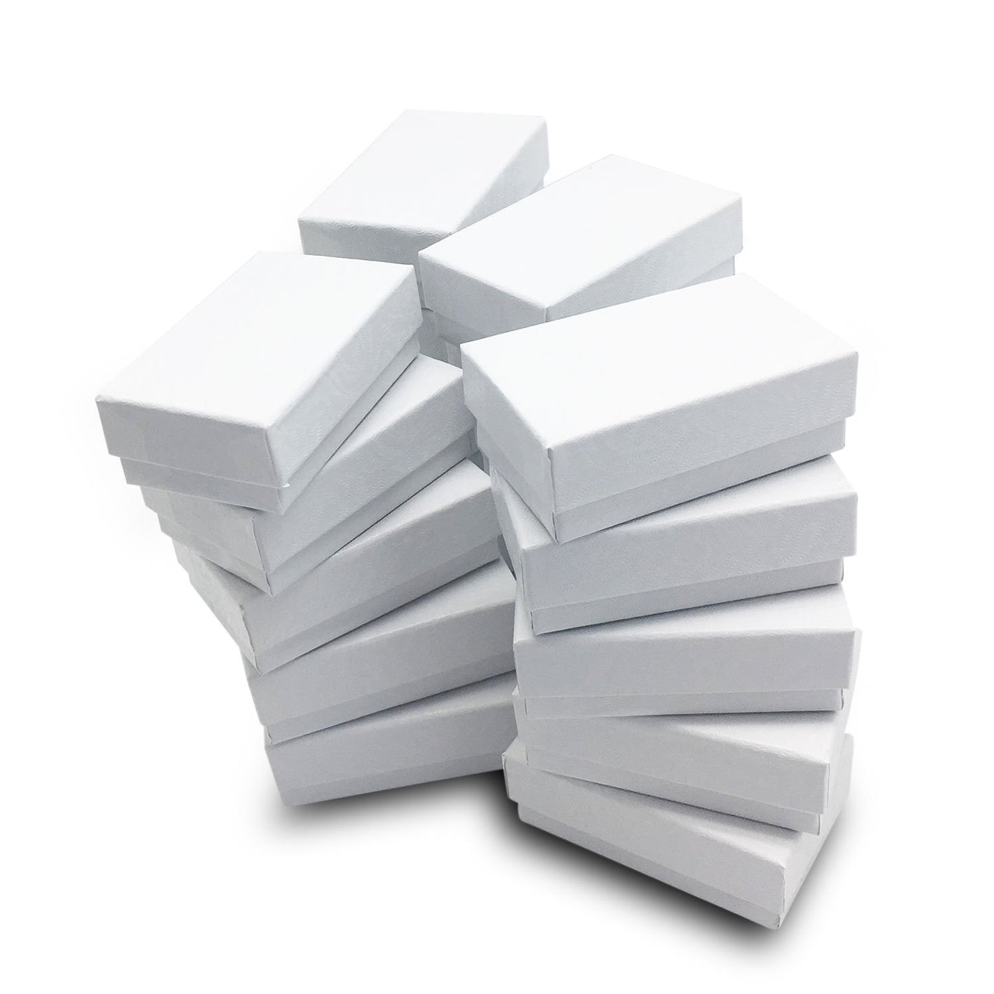 2 5/8" x 1 1/2" x 1" White Cotton Filled Paper Box