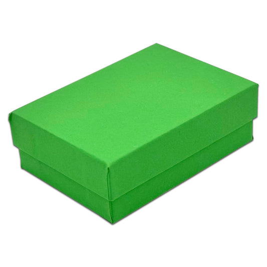 3 1/4" x 2 1/4" x 1" Light Green Cotton Filled Paper Box (25-Pack)