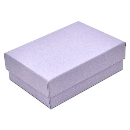 3 1/4" x 2 1/4" x 1" Light Lavender Cotton Filled Paper Box (25-Pack)