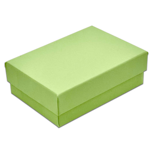 3 1/4" x 2 1/4" x 1" Mint Green Cotton Filled Paper Box (25-Pack)