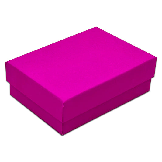3 1/4" x 2 1/4" x 1" Neon Purple Cotton Filled Paper Box (25-Pack)
