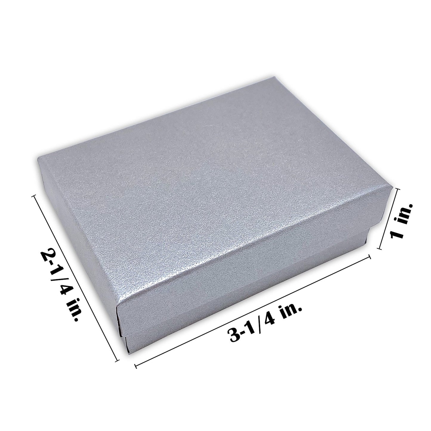 3 1/4" x 2 1/4" x 1" Pearl Gray Cotton Filled Paper Box