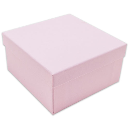 3 3/4" x 3 3/4" x 2" Pink Cotton Filled Paper Box