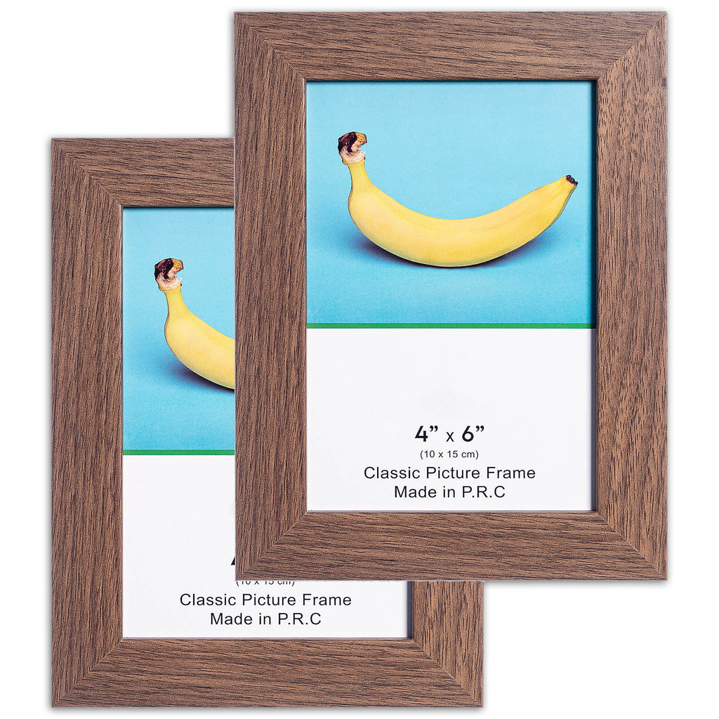 4 x 6” Classic Dark Oak MDF Wood Picture Frame with Tempered Glass – The  Display Guys