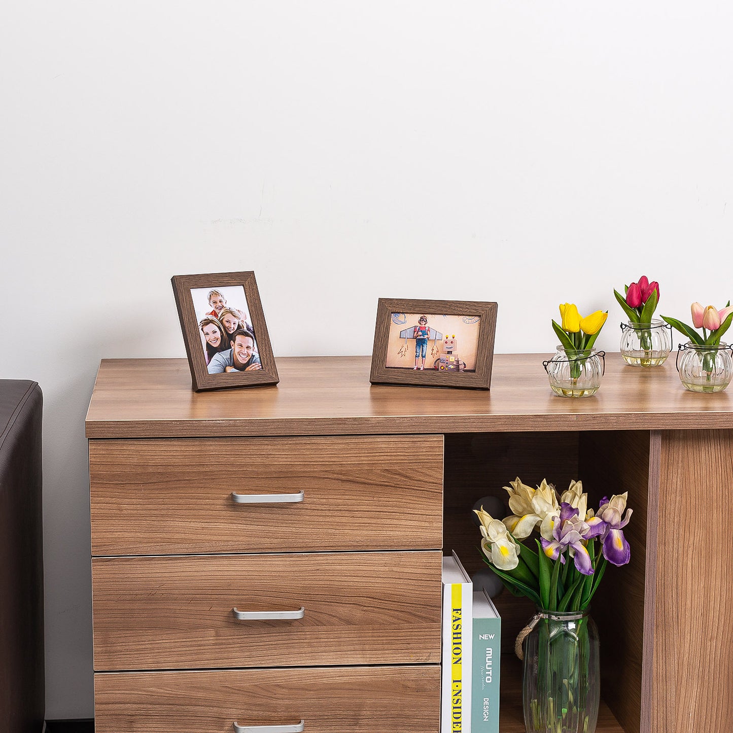 4" x 6” Classic Dark Oak MDF Wood Picture Frame with Tempered Glass