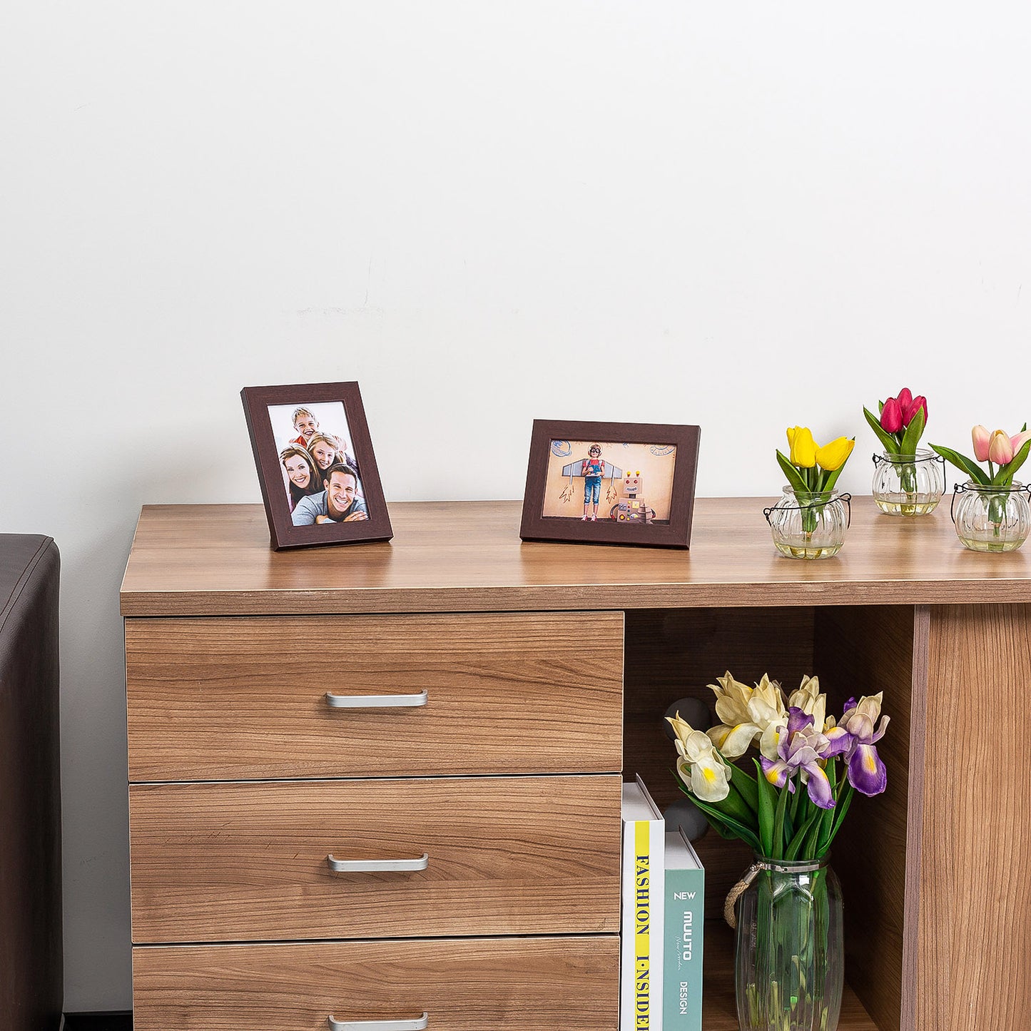 4" x 6” Classic Mahogany MDF Wood Picture Frame with Tempered Glass