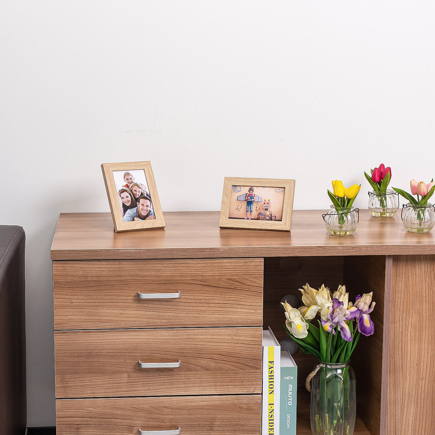 4" x 6” Classic Natural Oak MDF Wood Picture Frame with Tempered Glass