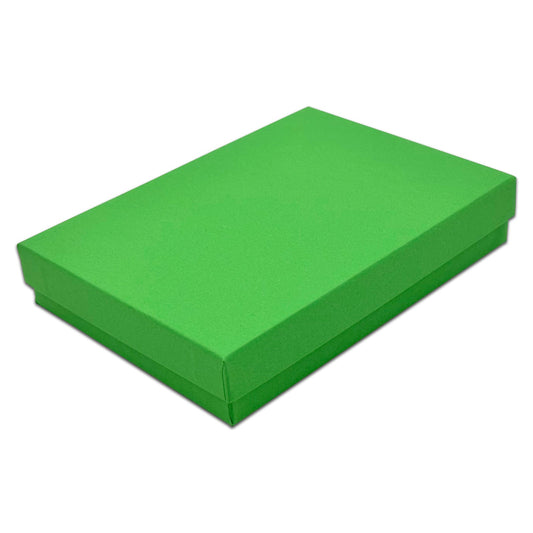 5 7/16" x 3 15/16" x 1" Light Green Cotton Filled Paper Box (25-Pack)