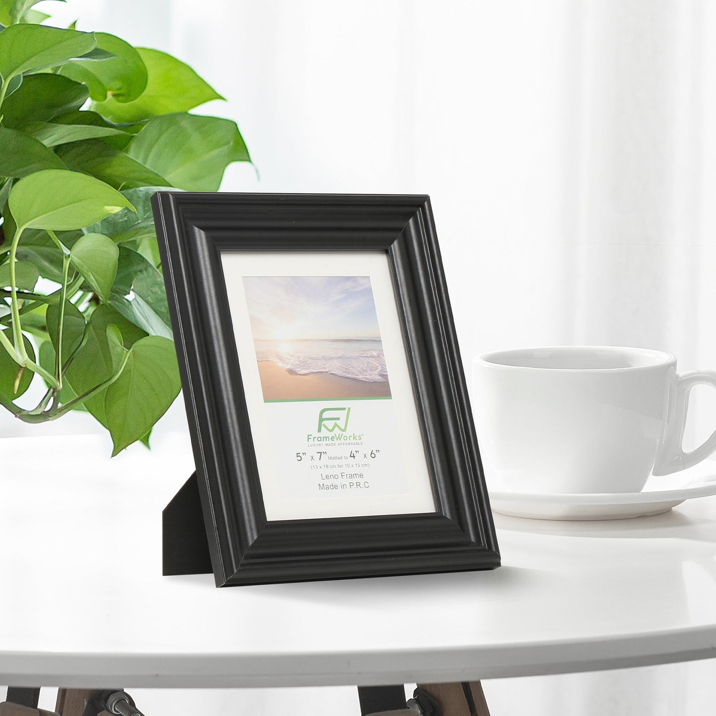 5" x 7" Black Wood 2-Pack Picture Frames with Molded Edges, 4" x 6" Matted