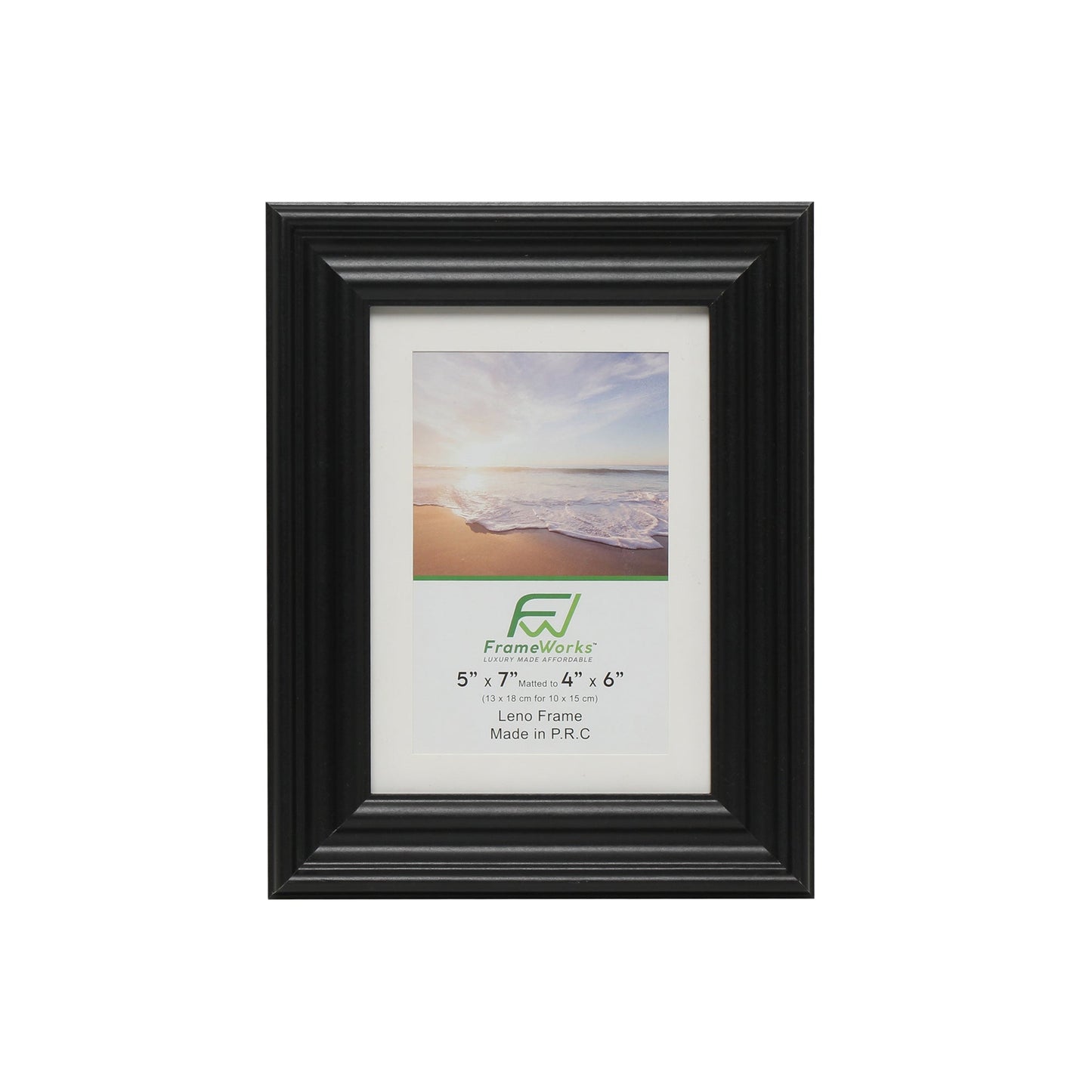 5" x 7" Black Wood 2-Pack Picture Frames with Molded Edges, 4" x 6" Matted