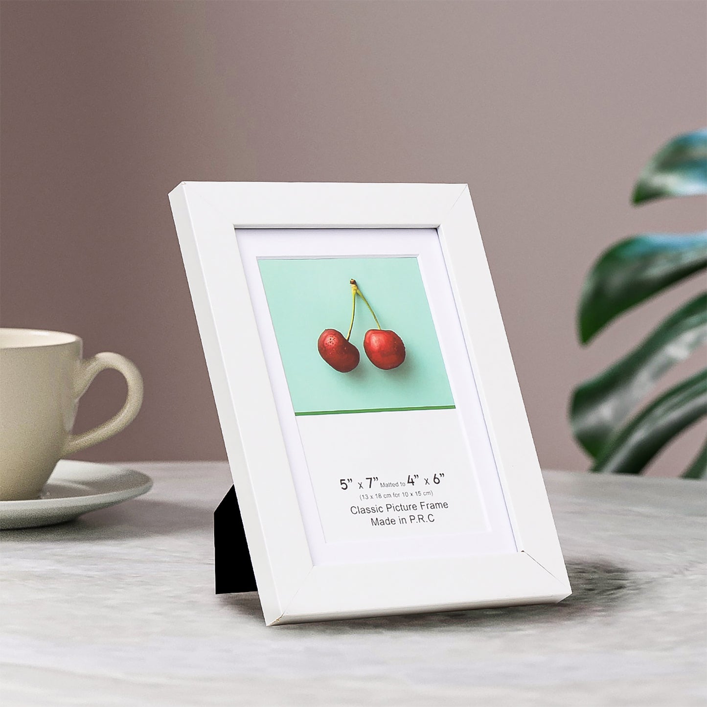 5" x 7" Classic White MDF Wood Picture Frame with Tempered Glass, 4" x 6" Matted