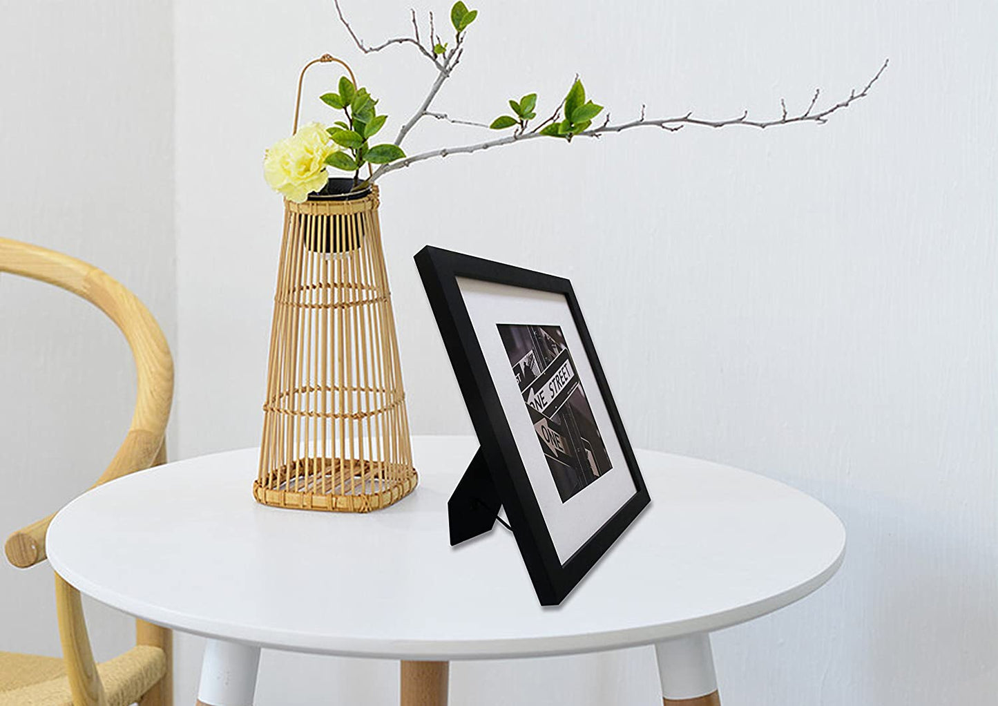 6" x 8" V-Series Black Wooden Multi Pack Picture Frames, 4" x 6" Matted