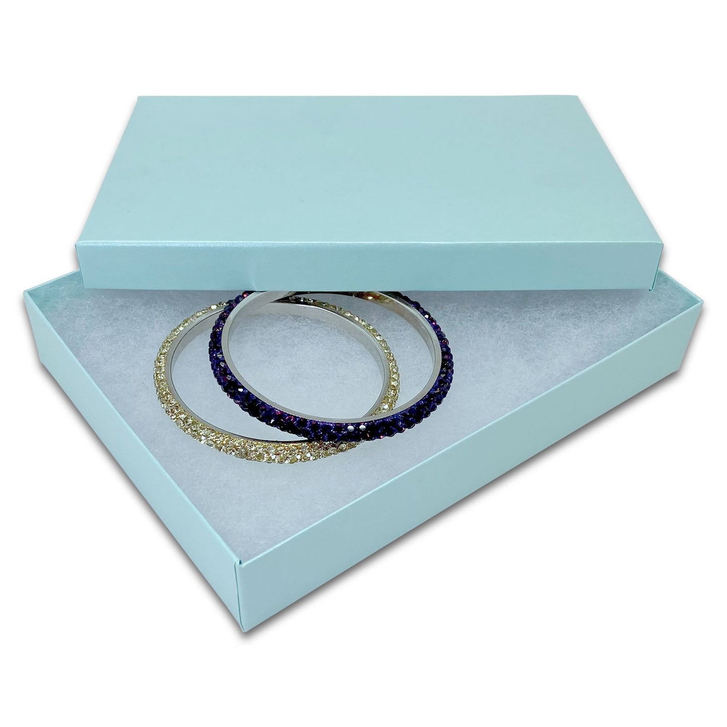 7 1/8" x 5 1/8" Light Pearl Teal Cotton Filled Paper Box