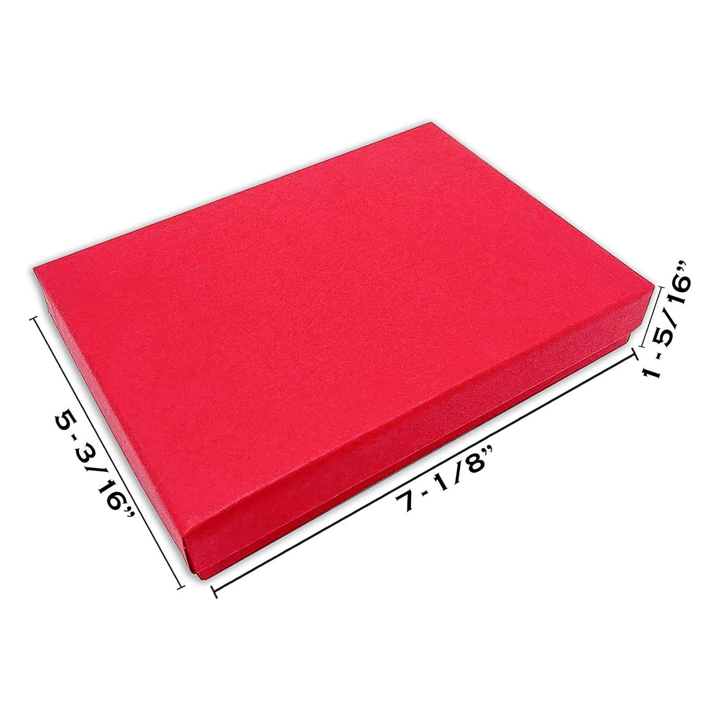 7 1/8" x 5 3/16" Matte Red Cotton Filled Paper Box
