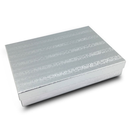 7 1/8" x 5 1/8" x 1 1/8"H Silver Cotton Box