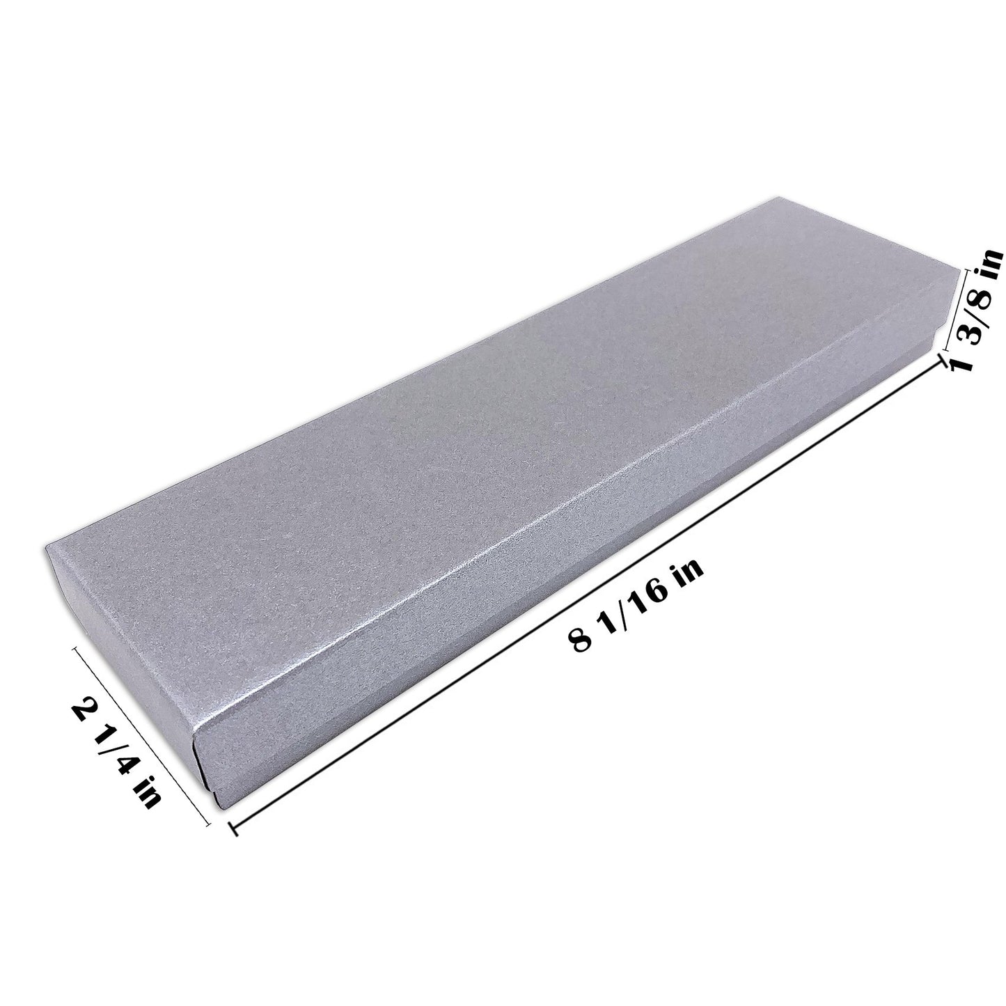 8" x 2" x 1" Pearl Gray Cotton Filled Box