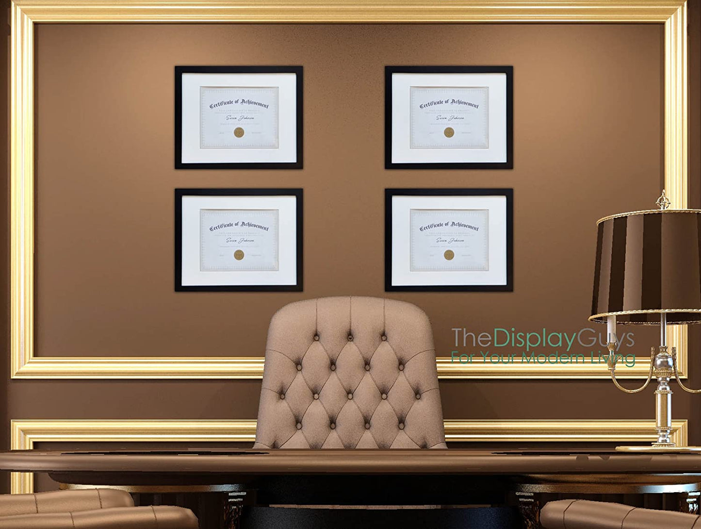 11" x 14" Certificate Document Black Solid Pine Wood Frame for 8 1/2" x 11" Diploma