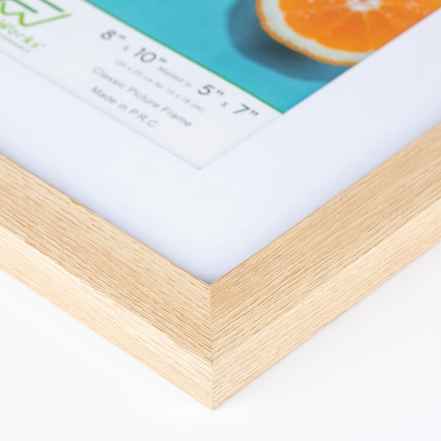 8" x 10" Classic Natural Oak MDF Wood Picture Frame with Tempered Glass, 5" x 7" Matted