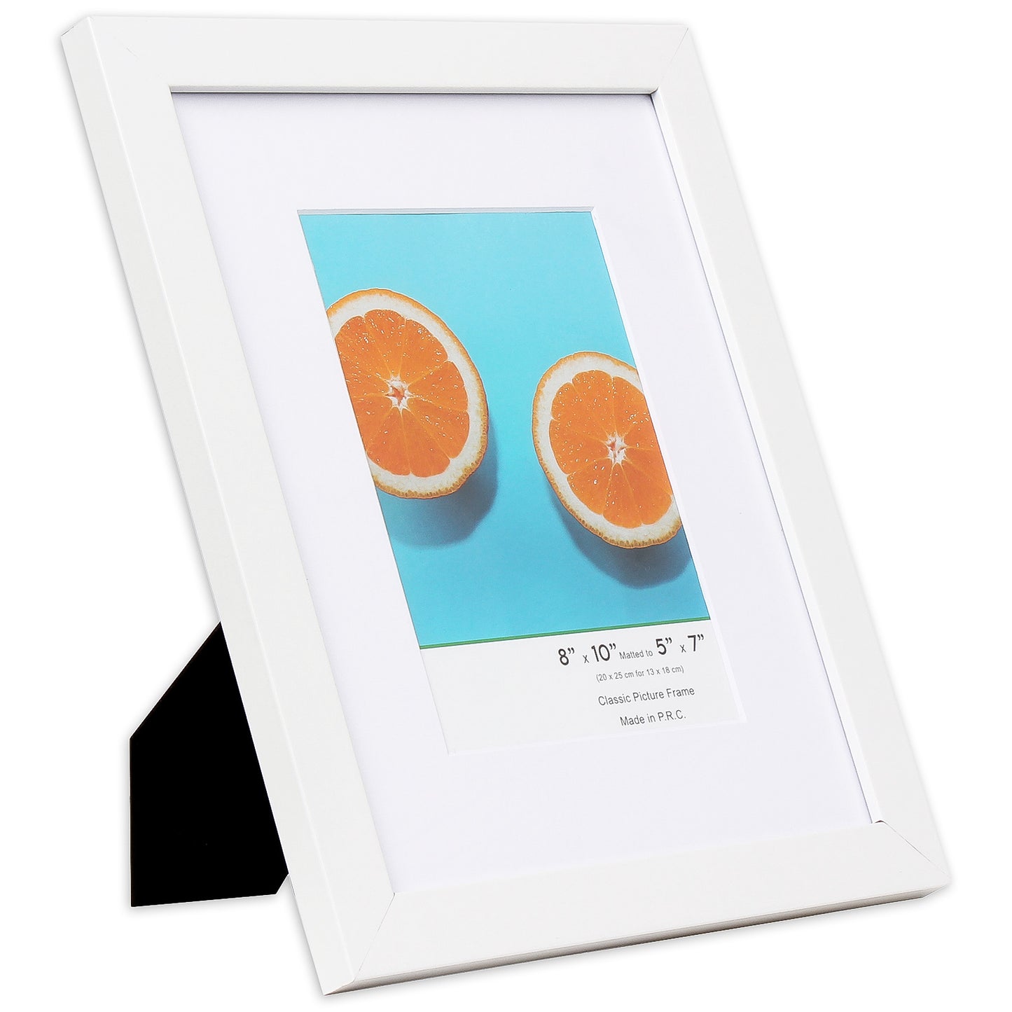 8" x 10" Classic White MDF Wood Picture Frame with Tempered Glass, 5" x 7" Matted