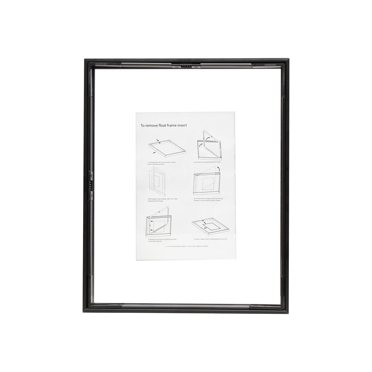 8" x 10" Deluxe Black Aluminum Contemporary Floating Picture Frame