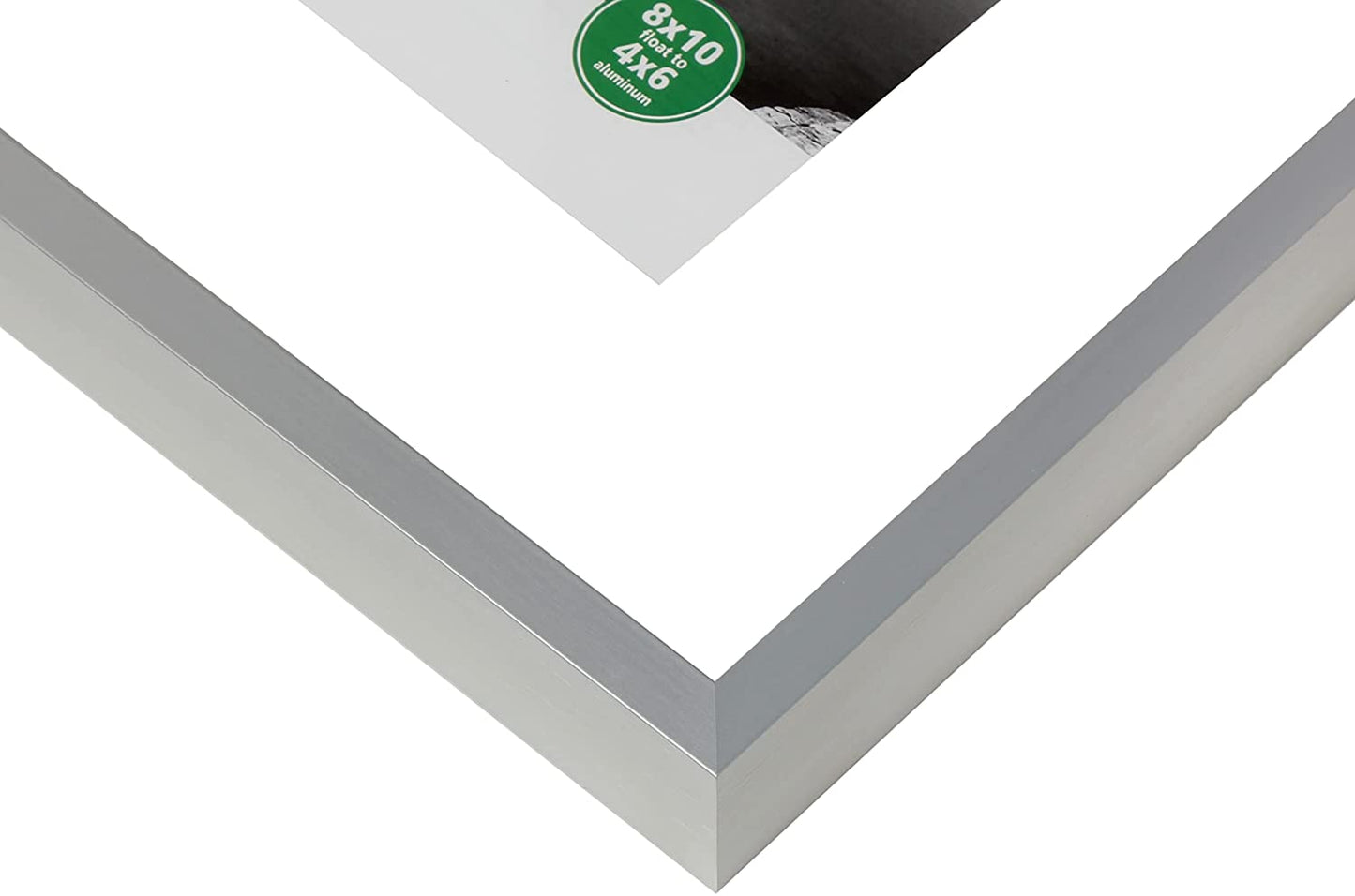 8" x 10" Deluxe Silver Aluminum Contemporary Picture Frame, 5" x 7" Matted