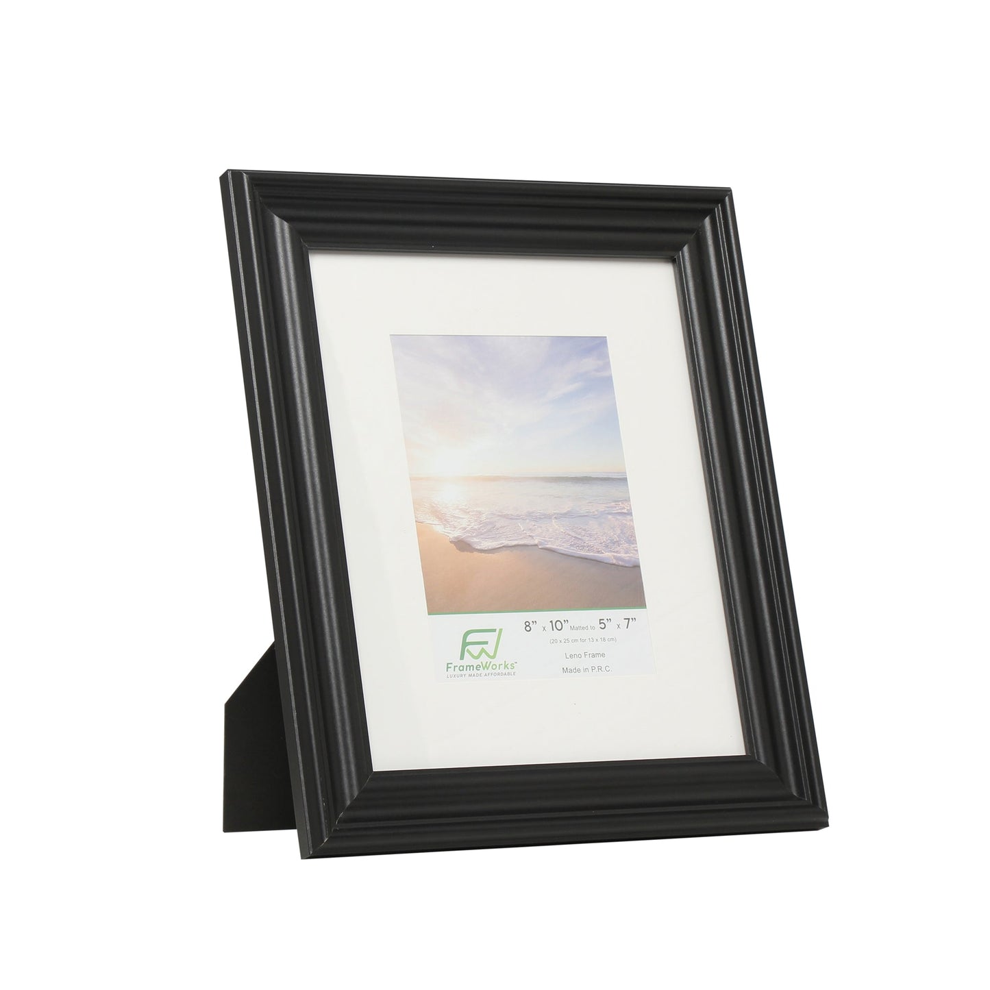 8" x 10" Black Wood 2-Pack Picture Frames with Molded Edges, 5" x 7" Matted