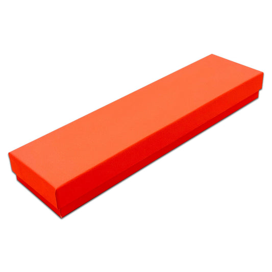 8" x 2" x 1" Neon Orange Cotton Filled Box (25-Pack)