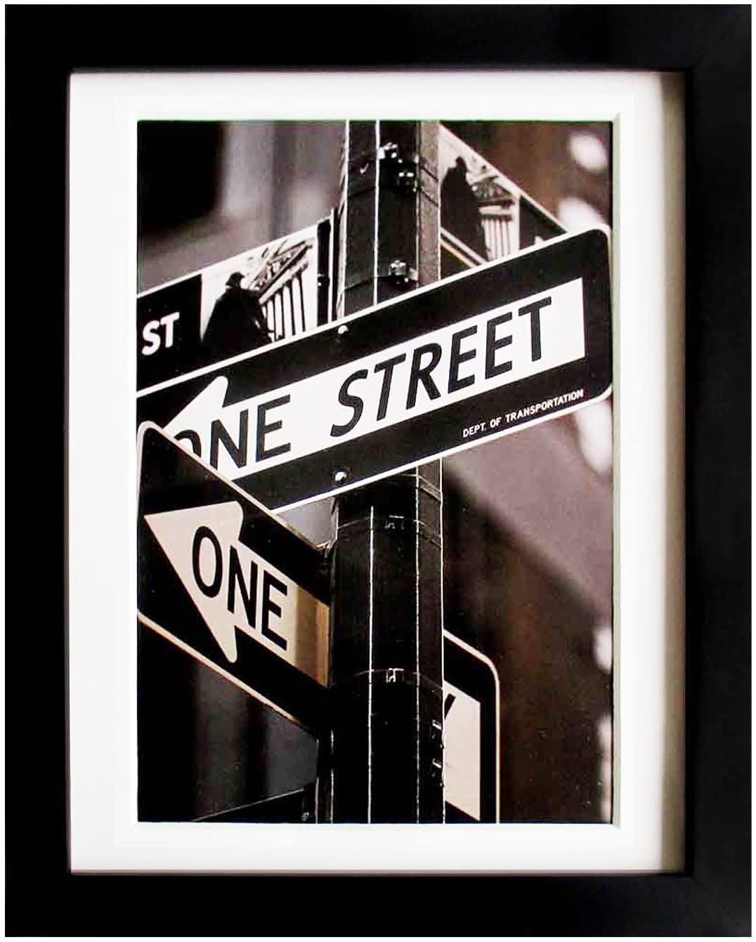 9 Piece Black Solid Pine Wood Tempered Glass Multi-Size Picture Frame Set