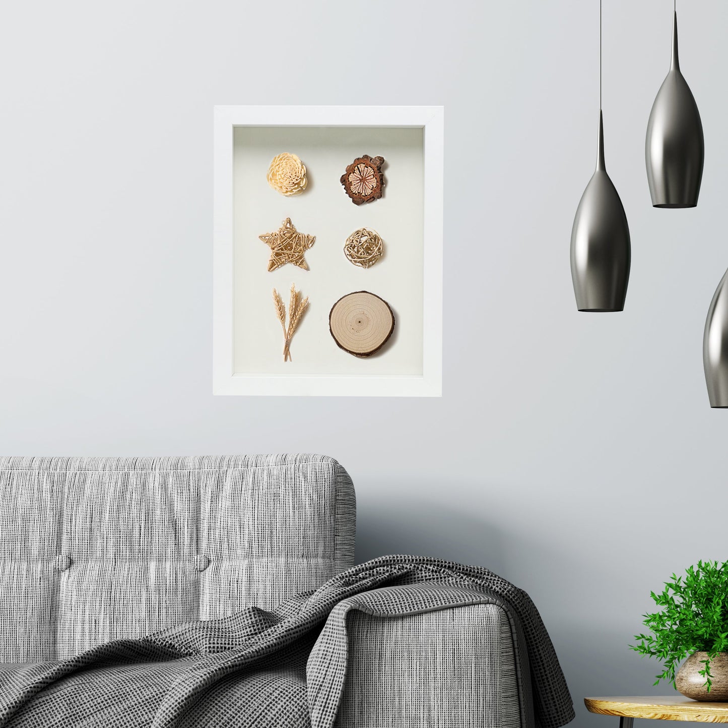 8.5” x 11” White Wood Shadow Box Frame