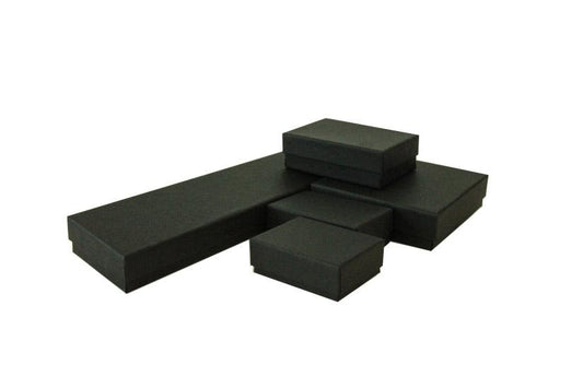 Cotton Filled Jewelry Box Assortment in Matte Black