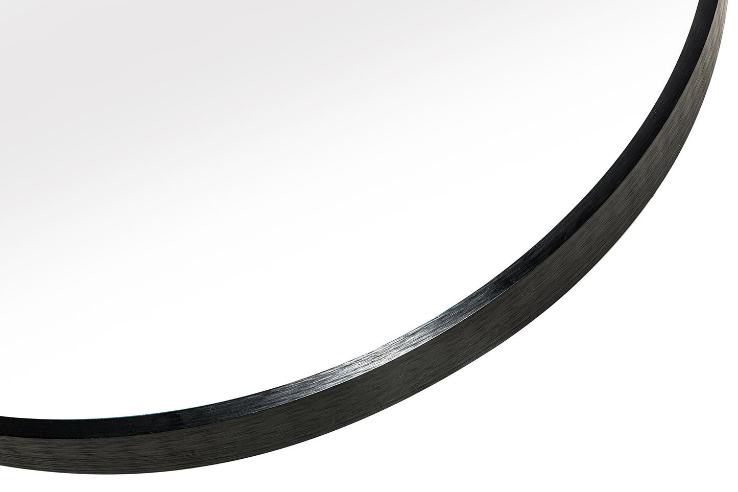 Deluxe Contemporary Black Round Aluminum Mirror