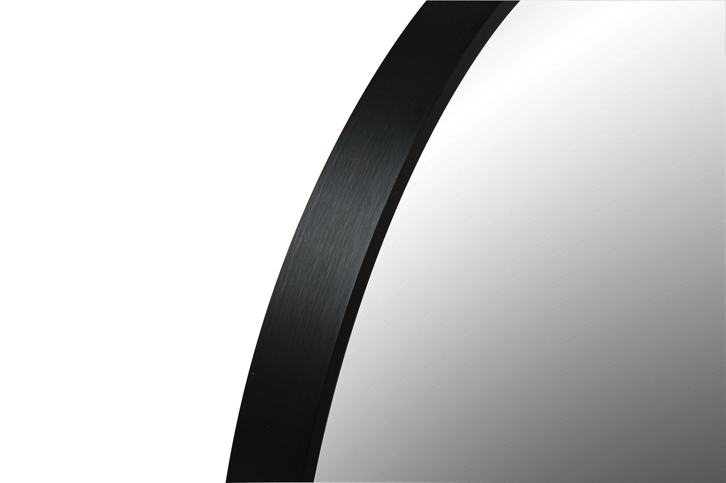 Deluxe Contemporary Black Round Aluminum Mirror