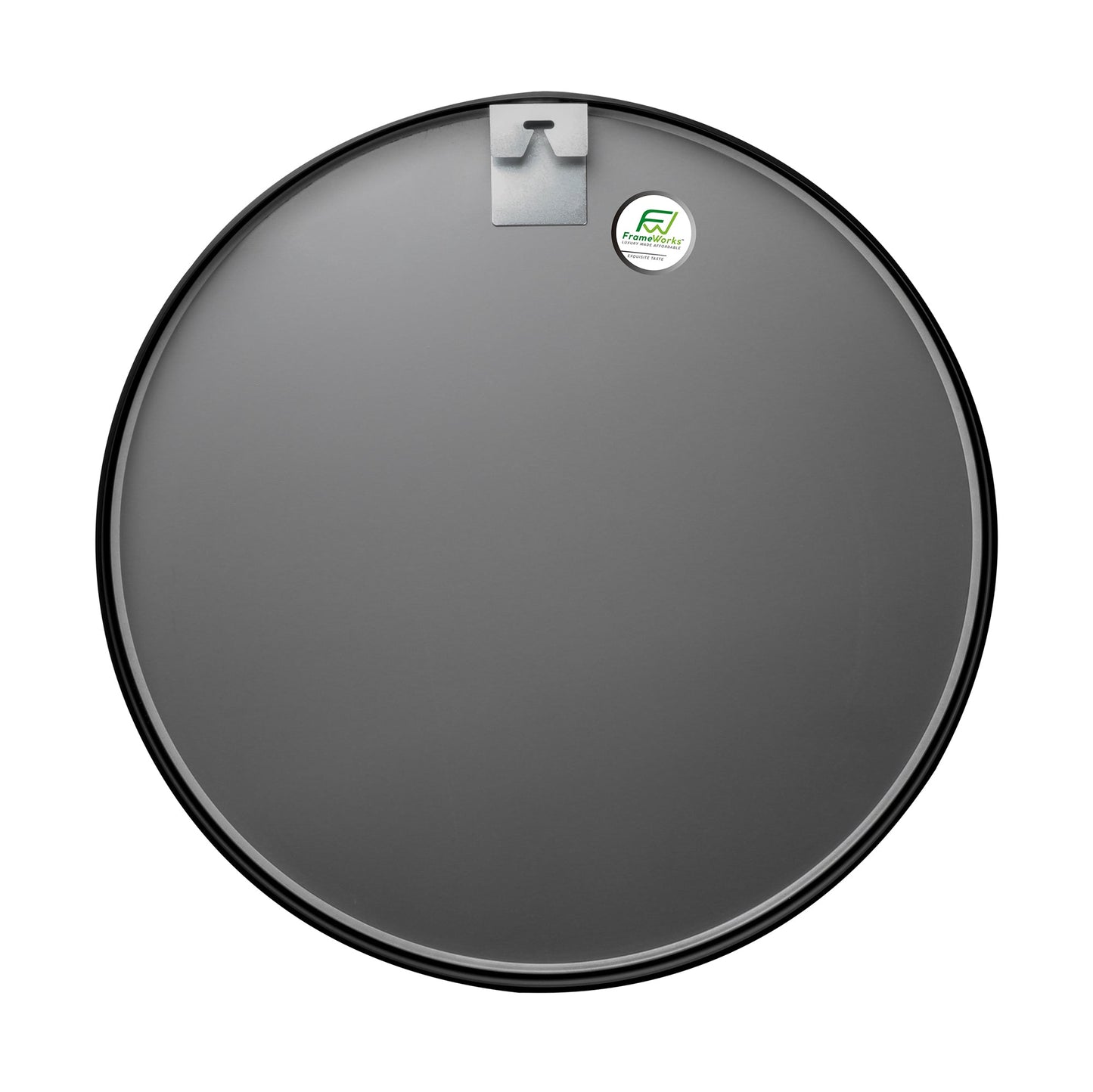 Deluxe Contemporary Black Round Aluminum Mirror