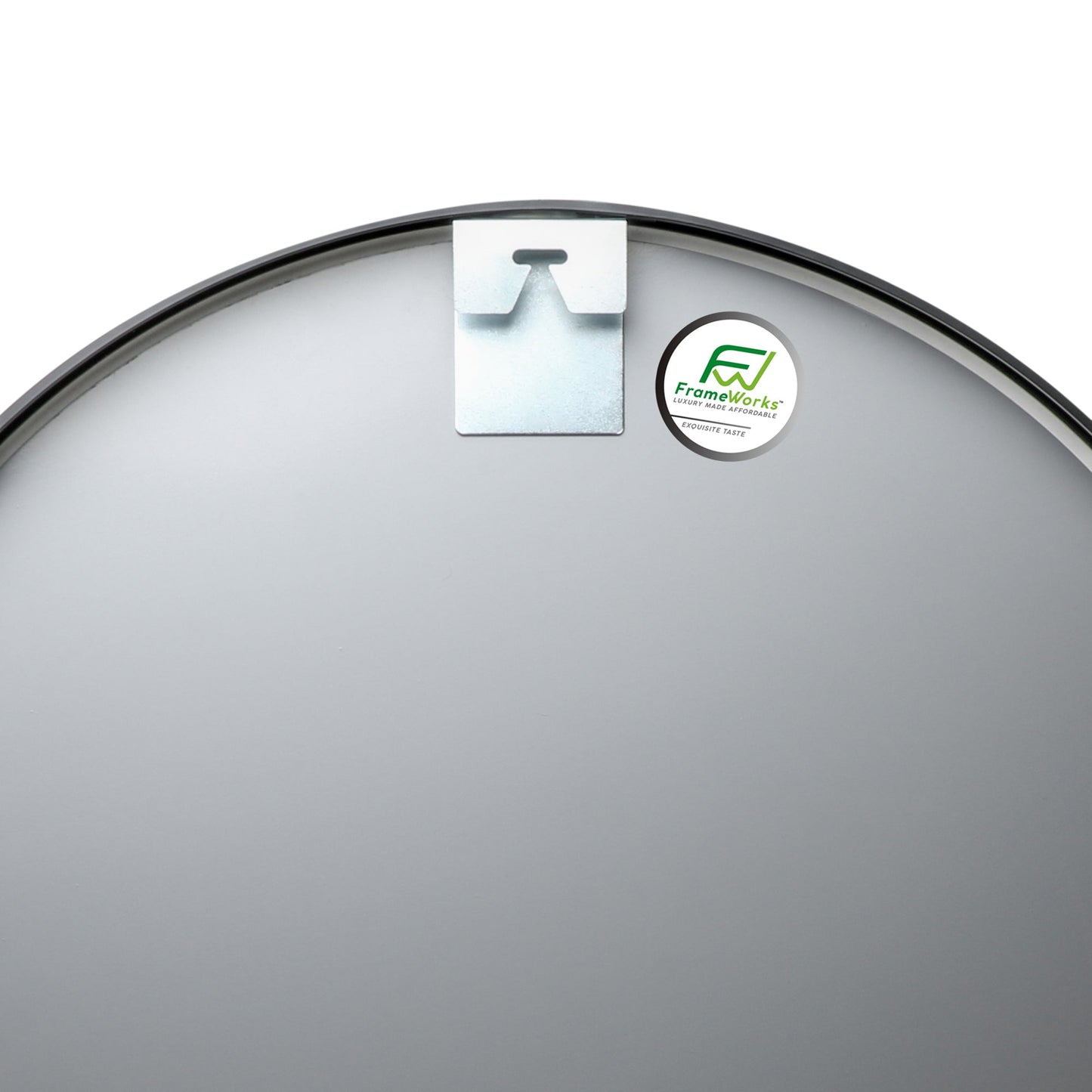 Deluxe Contemporary Black Round Aluminum Mirror