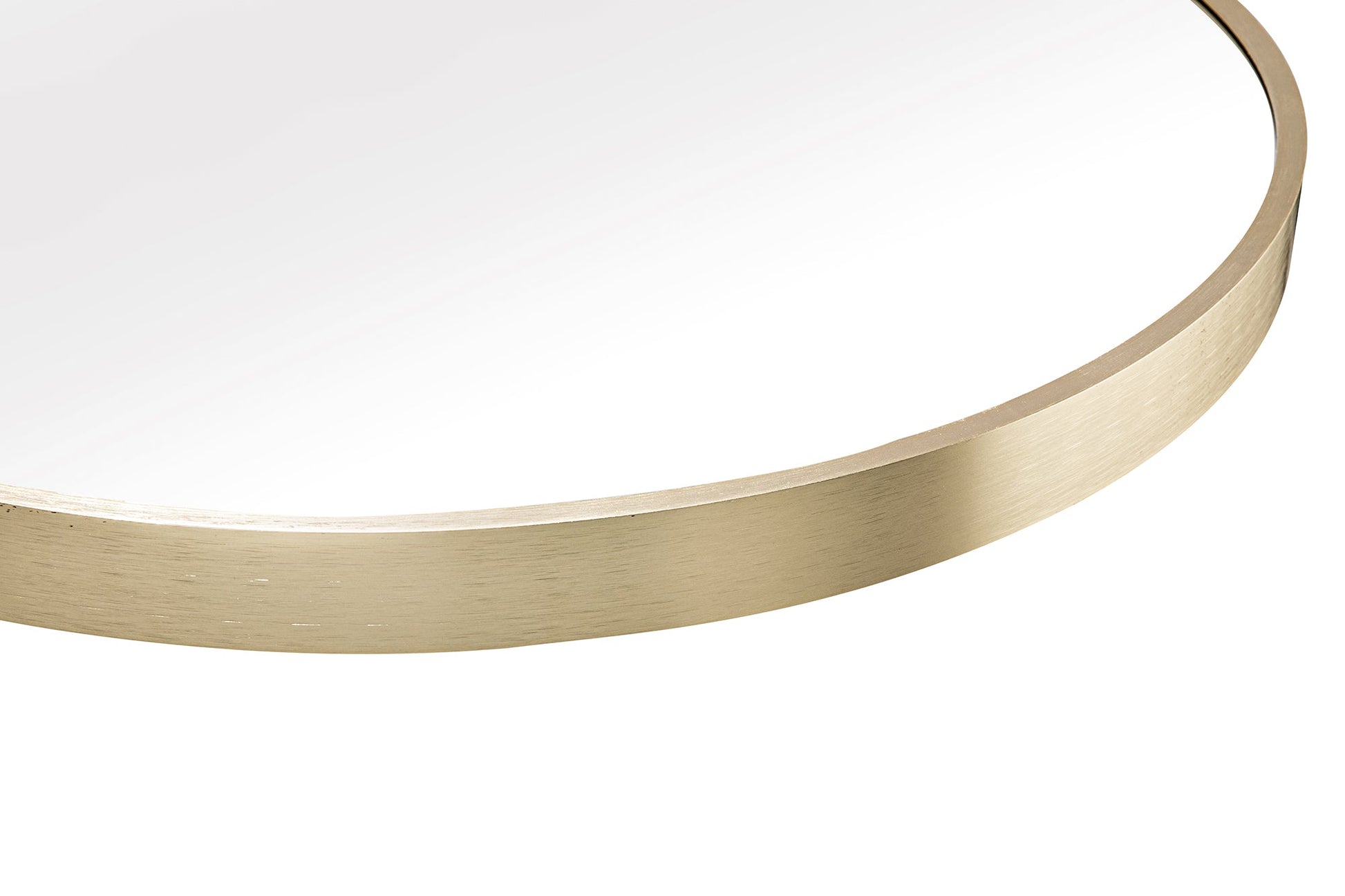 Deluxe Contemporary Brass Gold Round Aluminum Mirror