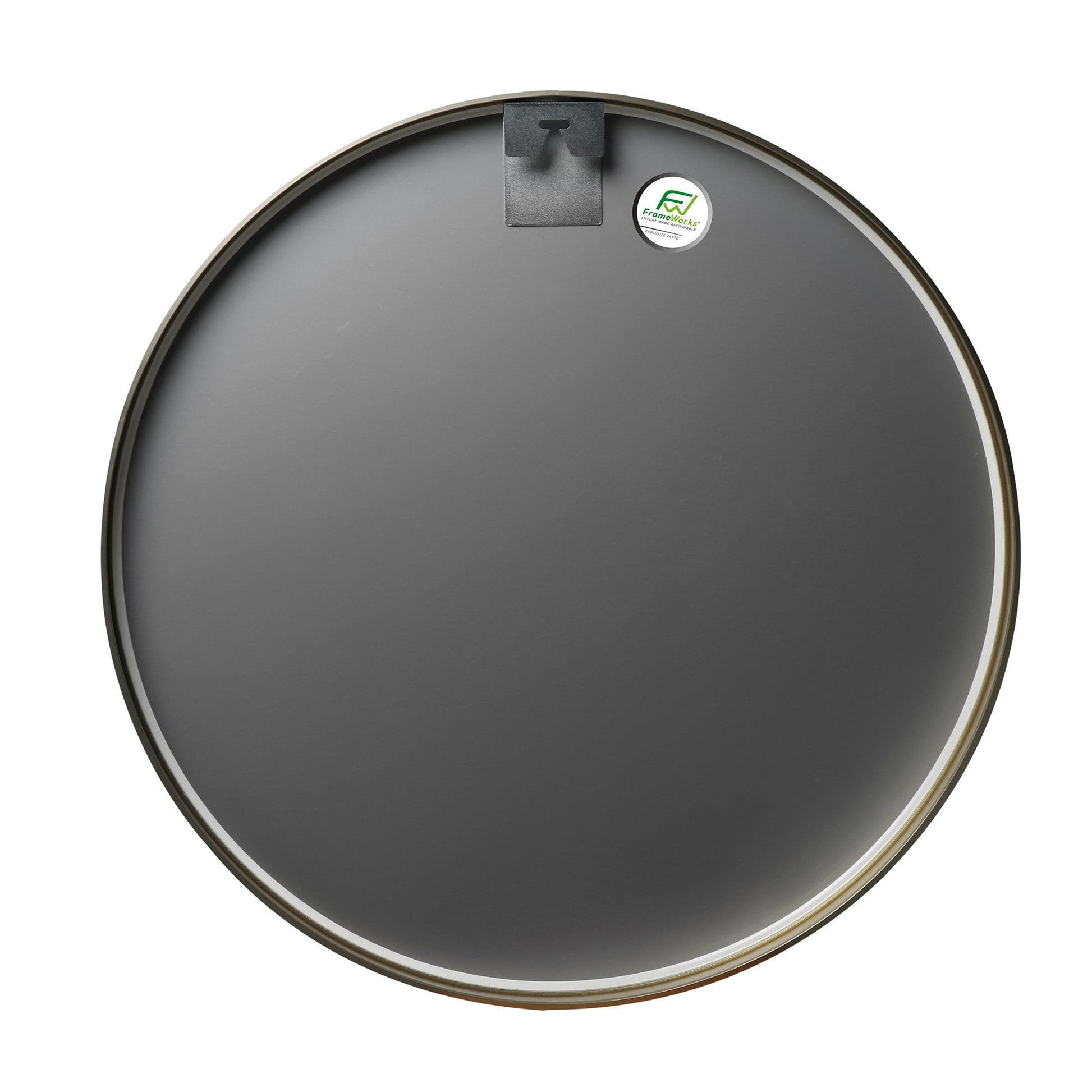 Deluxe Contemporary Brass Gold Round Aluminum Mirror