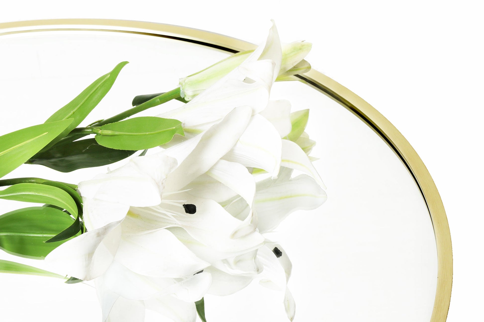 Deluxe Contemporary Brass Gold Round Aluminum Mirror