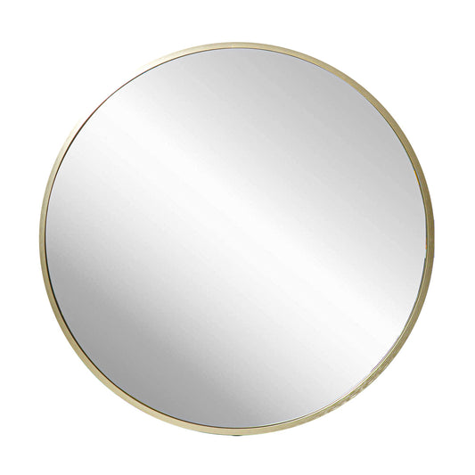 Deluxe Contemporary Brass Gold Round Aluminum Mirror