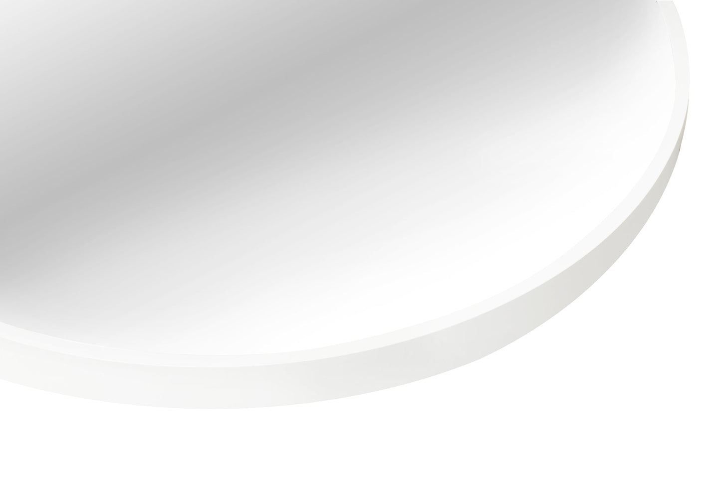 Deluxe Contemporary White Round Aluminum Mirror