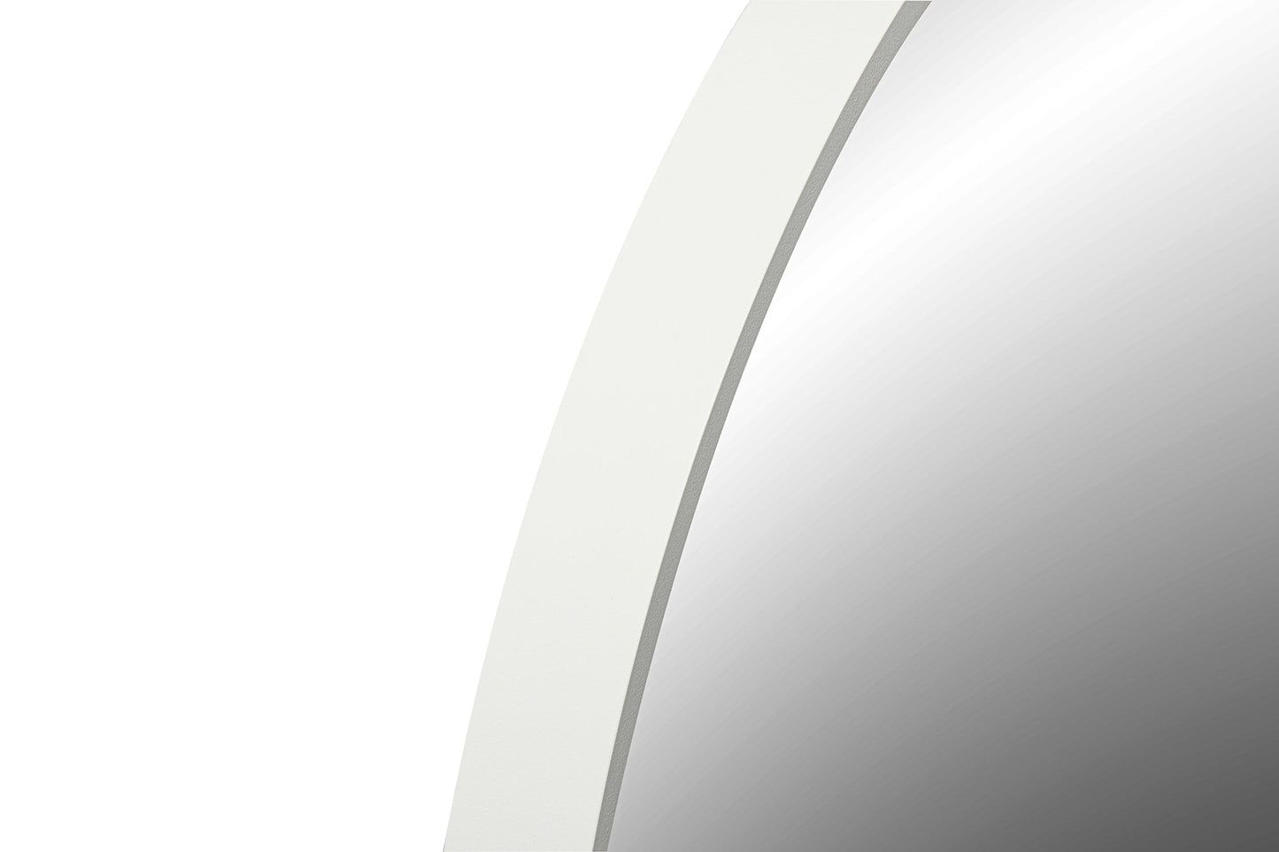 Deluxe Contemporary White Round Aluminum Mirror