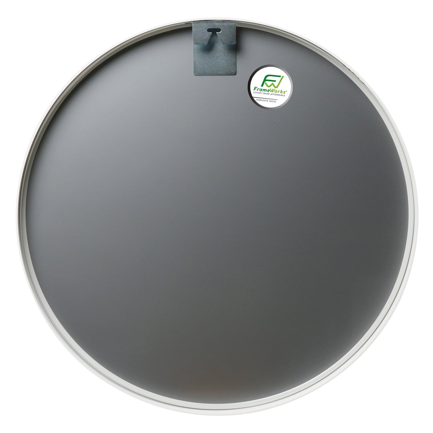 Deluxe Contemporary White Round Aluminum Mirror