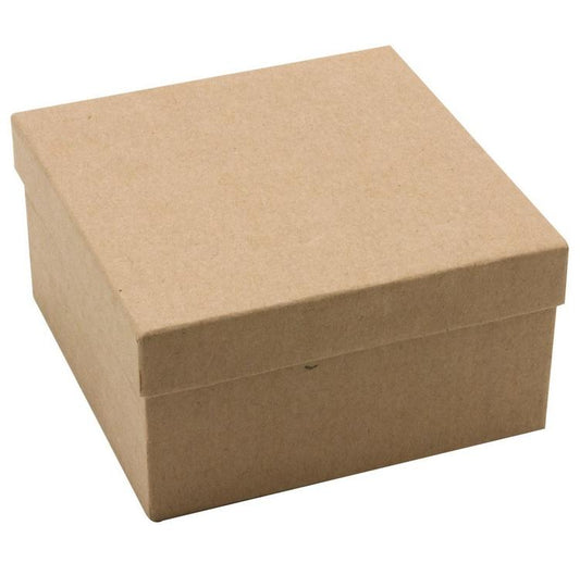 3 3/4"x3 3/4"x2"H Kraft Cotton Paper Box