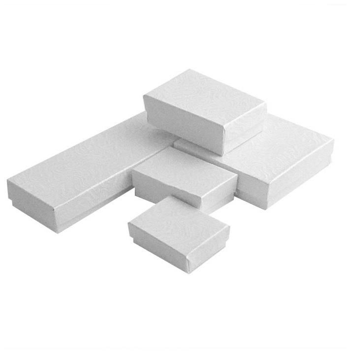 Cotton Filled Jewelry Box Assortment in White Swirl