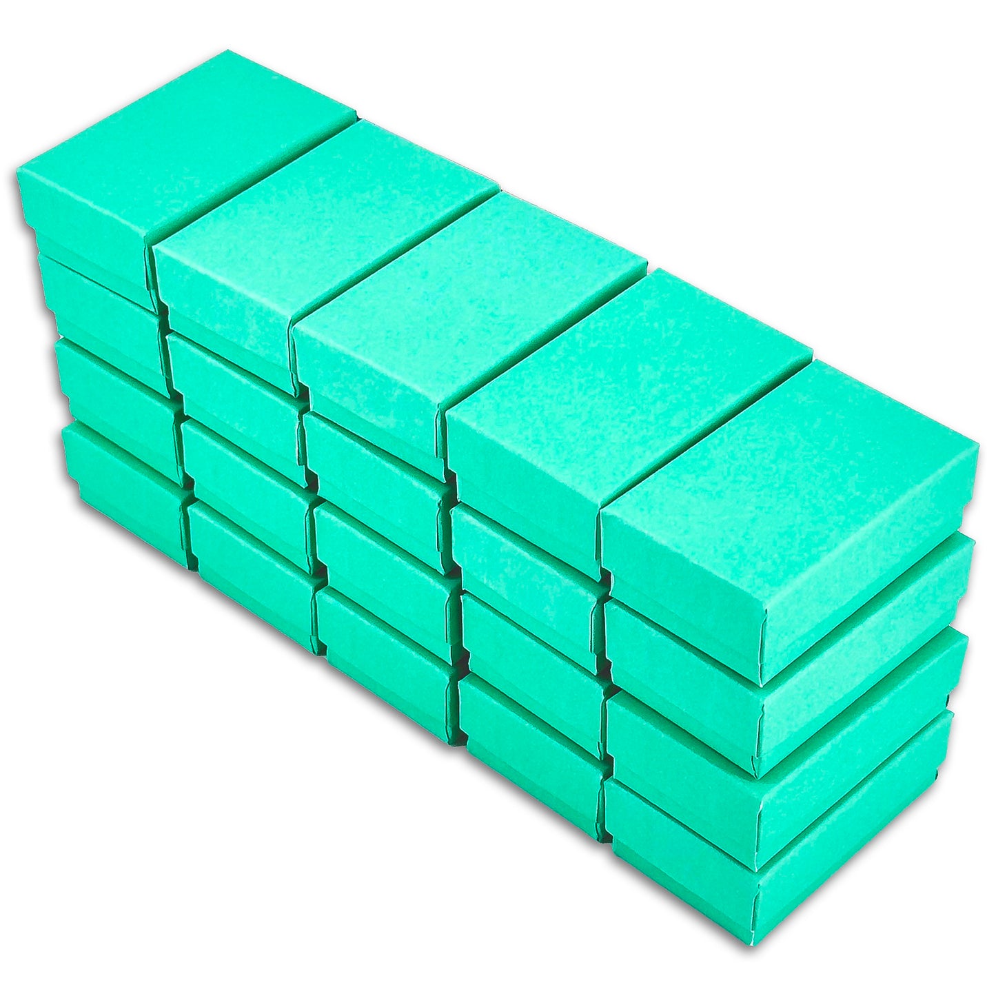 1 7/8" x 1 1/4" x 5/8" Teal Green Cotton Filled Paper Box